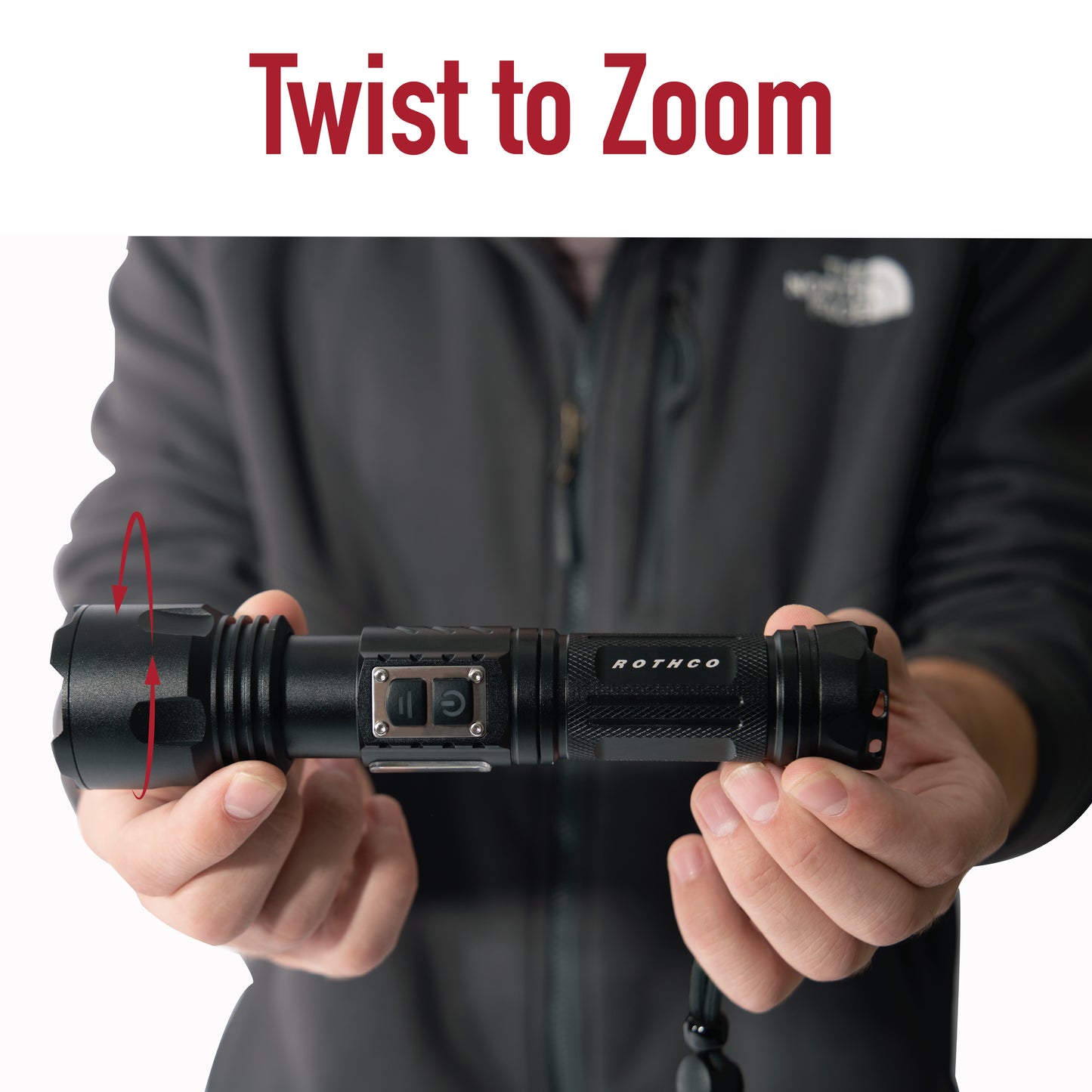 Rechargeable LED Tactical Task Light with Zoom - 2000 Lumens